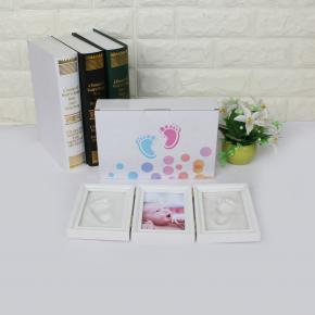 Newborn Baby Handprint And Footprint Picture Frame Kit Baby Box Souvenir Gift-AZY13-5C3G