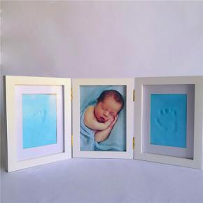 Baby Souvenirs Casting Newborn Footprint Clay Toy Gift with photo frame-AZY17-7C3Z