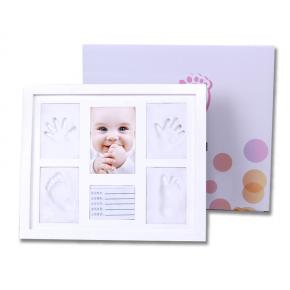 Newborn baby clay Handprint& Footprint wooden photo frame-AZY16-1T5G