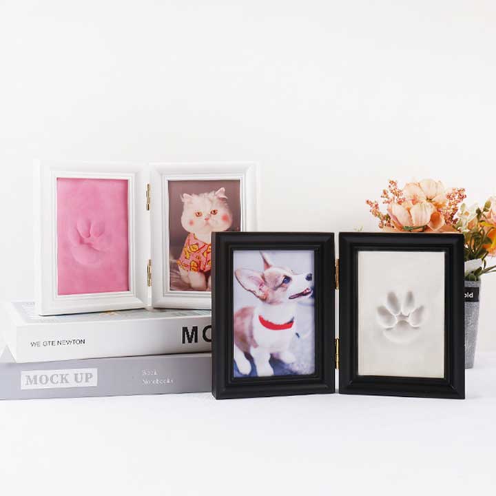 Pet paw print photo frame